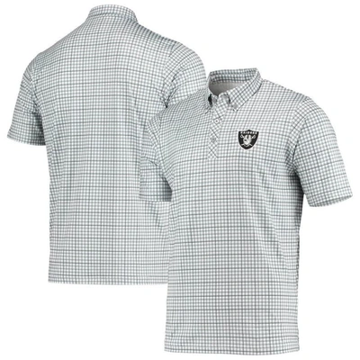 Antigua Men's Gray, Black Las Vegas Raiders Deliver Button-down Polo Shirt In Gray,black