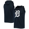 STITCHES STITCHES NAVY DETROIT TIGERS SLEEVELESS PULLOVER HOODIE
