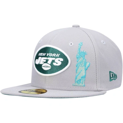 New Era Men's Gray New York Jets City Describe 59fifty Fitted Hat