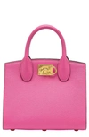 Ferragamo The Studio Box Leather Top Handle Bag In Hot Pink