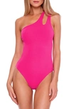 Becca Pucker Up Asymmetrical One-piece Swimsuit Women's Swimsuit In Cosmopolitan