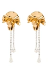 Sterling King Gold-plated Sylvia Crystal Drop Earrings In Gold