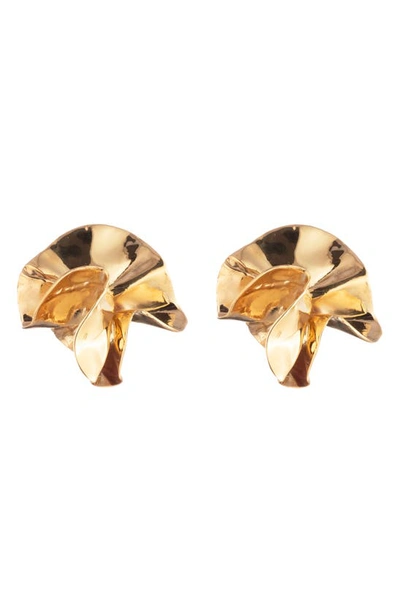 Sterling King Delphinium Stud Earrings In Gold