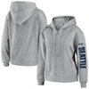 Wear By Erin Andrews University Fleece Full Zip Hoodie In Heathered Gray