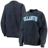 Pressbox Women's Navy Villanova Wildcats Comfy Cord Vintage-like Wash Basic Arch Pullover Sweatshirt In Navy