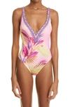 CAMILLA SOUTH BEACH SUNRISE CRYSTAL EMBELLISHED ONE-PIECE SWIMSUIT