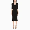 Dolce & Gabbana Jersey Calf-length Dress With Cut-outs In Black