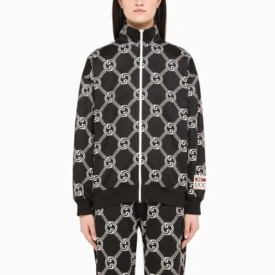 Gucci Black Gg Pattern Zip Sweatshirt