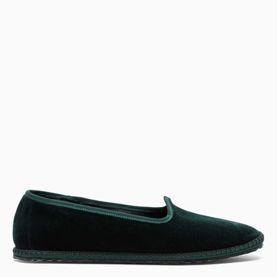 Vibi Venezia Green Velvet Ballerinas