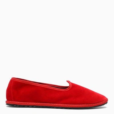 Vibi Venezia Red Velvet Ballerinas