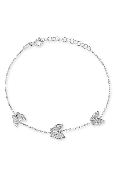 Sphera Milano Sterling Silver & Cz Bufferfly Bracelet