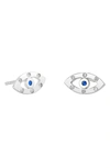 Liza Schwartz Cz Evil Eye Stud Earrings In Silver