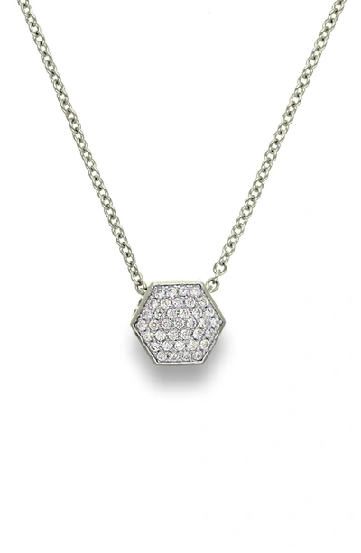 Liza Schwartz Pave Cz Pendant Necklace In Silver