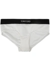 Tom Ford Signature Boy Short White Brief With Logo Waistband In Stretch-jersey Woman In White