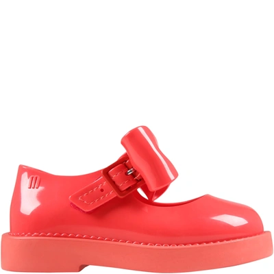 Melissa Kids' Red Ballerina Flats For Girl With Bow