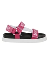 Moschino White & Pink Logo Sandals In A Fantasy Color