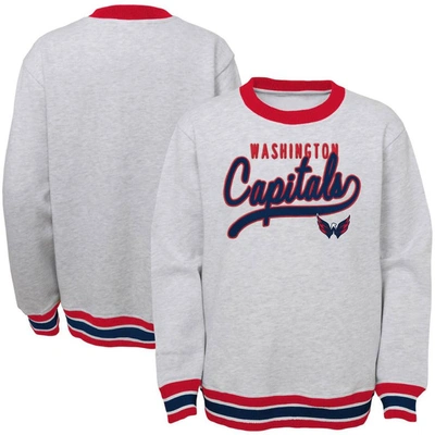 OUTERSTUFF YOUTH HEATHERED GRAY WASHINGTON CAPITALS LEGENDS PULLOVER SWEATSHIRT