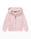 Polo Ralph Lauren Girls' French Terry Zip-up Hoodie - Little Kid In Hint Of Pink