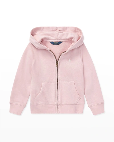 RALPH LAUREN GIRL'S DRAPEY TERRY ZIP HOODIE