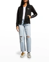 Golden Goose Grosgrain-trim Tech Jersey Track Jacket In Black