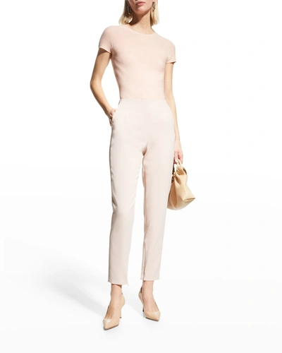 Giorgio Armani Cady Slim-leg Ankle Trousers In Solid Medium Beig