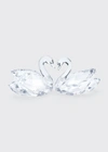 Swarovski Feathered Beautes Set Of 2 Crystal Swan Figurines
