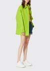 Valentino Oversized Silk-faille Shirt In Bt Green