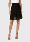 Akris Punto Belted Eyelet Embroidered Skirt In Black