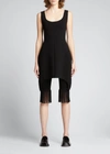 Proenza Schouler Knit Fringe Trim Biker Shorts In Black