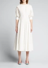 Co Women's Balloon Sleeve Poplin Midi-dress In White