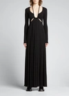 Proenza Schouler Drawstring Keyhole Matte Jersey Maxi Dress In Black