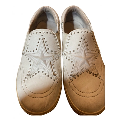 Pre-owned Ash Leather Flats In White