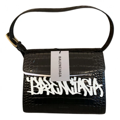 Pre-owned Balenciaga Ghost Leather Handbag In Black
