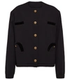 Blazé Milano Missy Collarless Cotton-blend Tweed Jacket In Black