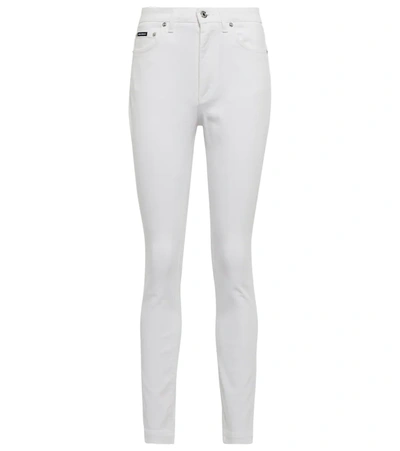 Dolce & Gabbana High-rise Skinny Jeans In Bianco Ottico