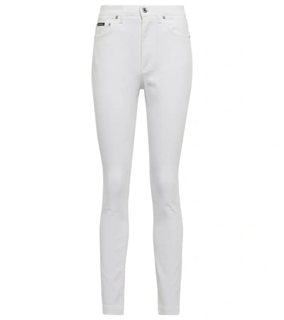 Dolce & Gabbana 5-pocket Stretch Denim Trousers In White