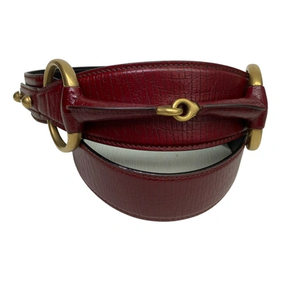 Pre-owned Gucci Leather Belt In Red