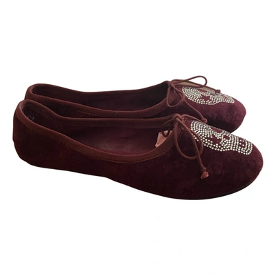 Pre-owned Ash Ballet Flats In Burgundy