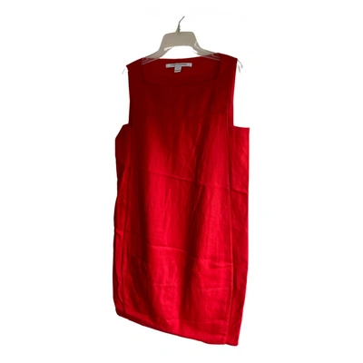 Pre-owned Diane Von Furstenberg Linen Mid-length Dress In Red