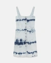 Stella Mccartney Tie-dye Bleach Denim Button-front Dress In Multicolour