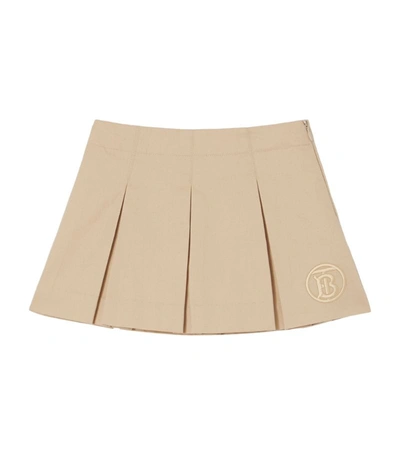 Burberry Kids Tb Motif Pleated Skirt (6-24 Months) In Beige