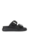 Alexander Mcqueen Alexander Mc Queen Hybrid Sandals In Black & Silver