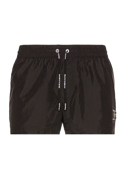 Dolce & Gabbana Black King Mens Beachwear Swimwear Shorts In Nero