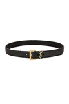 Saint Laurent Monogramme Belt In Noir