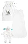 UNDER THE NILE 2-PIECE ORGANIC COTTON BUNTING & LAMB TOY GIFT SET