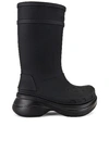 Balenciaga High-shaft Boots With Sculptural Sole In Black