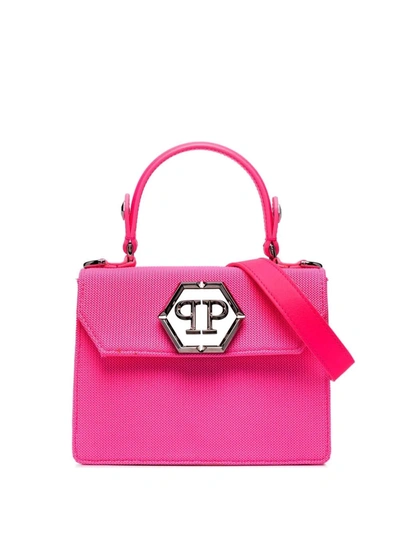Philipp Plein Hexagon Logo-plaque Mini Top-handle Bag In Rosa