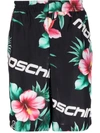 MOSCHINO FLORAL-PRINT SILK SHORTS