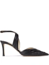 Jimmy Choo Basil 75 Slingback Leather Heeled Courts In Schwarz
