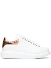 Alexander Mcqueen Oversized Contrast Heel Counter Sneakers In White/rose Gold